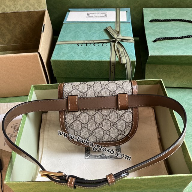 gucci專櫃新款斜挎手袋 古馳Horsebit 1955系列半圓形腰包 jcp1234